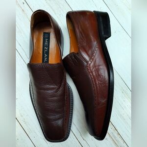 Men's 9 Mezlan Vitara Mayfield Loafers Shoes Dress Apron Toe Leather Brown